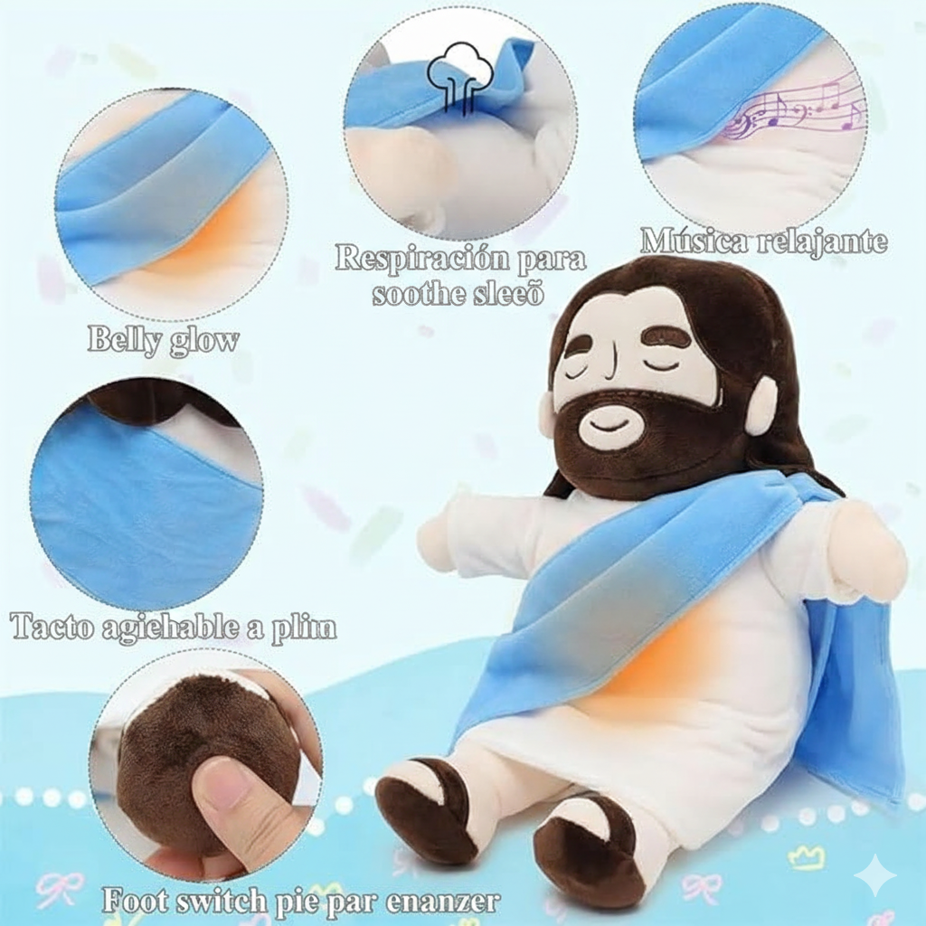 Peluche de Jesús que respira y palpita