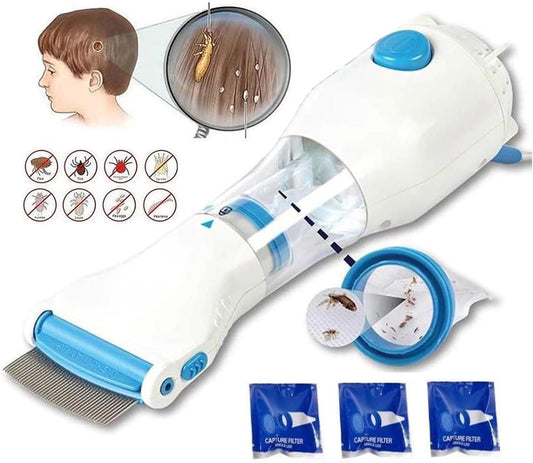 Peine Eléctrico Succionador Anti-Piojos-Lindres y Pulgas