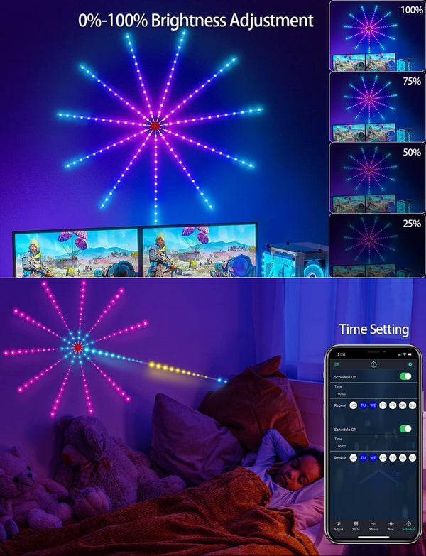 Luces LED Fuegos Artificiales