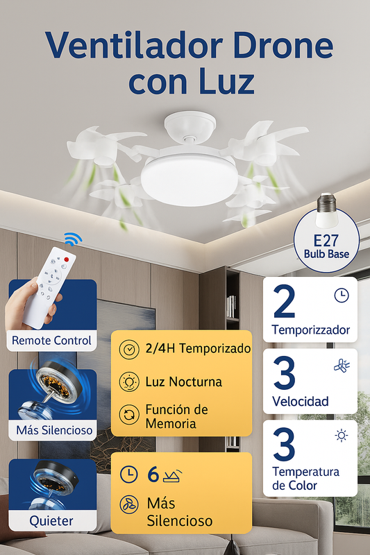 Ventilador de Techo con Luz LED