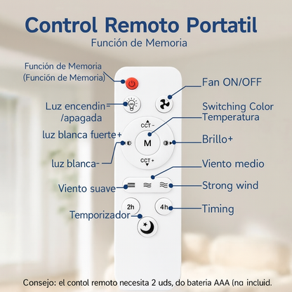 Ventilador de Techo con Luz LED