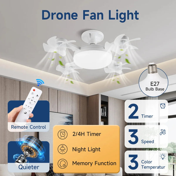 Ventilador de Techo con Luz LED